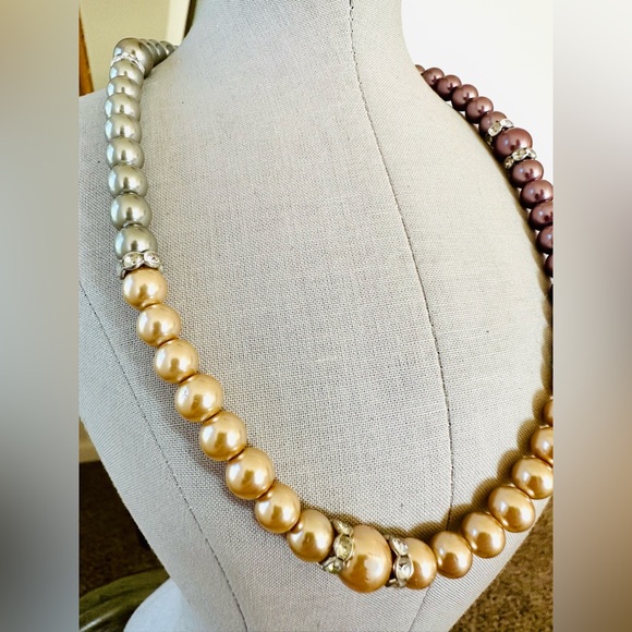 Ombré Glass pearl necklace & bracelet - Picture 13 of 16